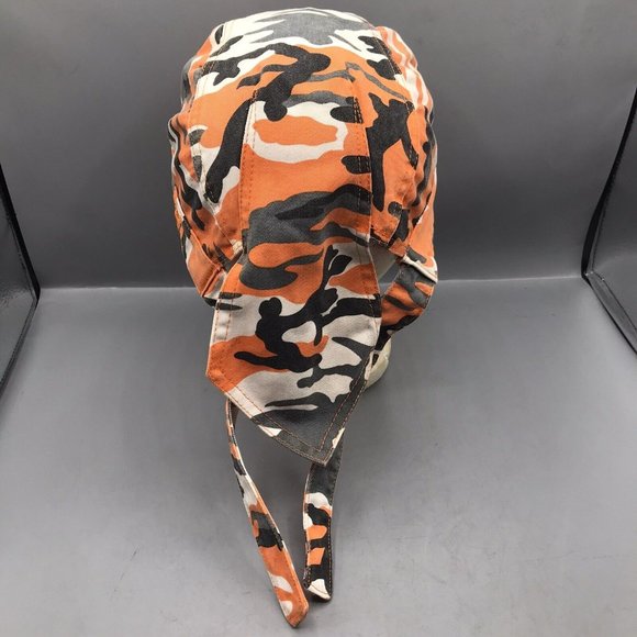 Chase Authentics Head Wrap Skull Cap Bandana Orange Black Camo #20 Tony Stewart - Picture 5 of 10